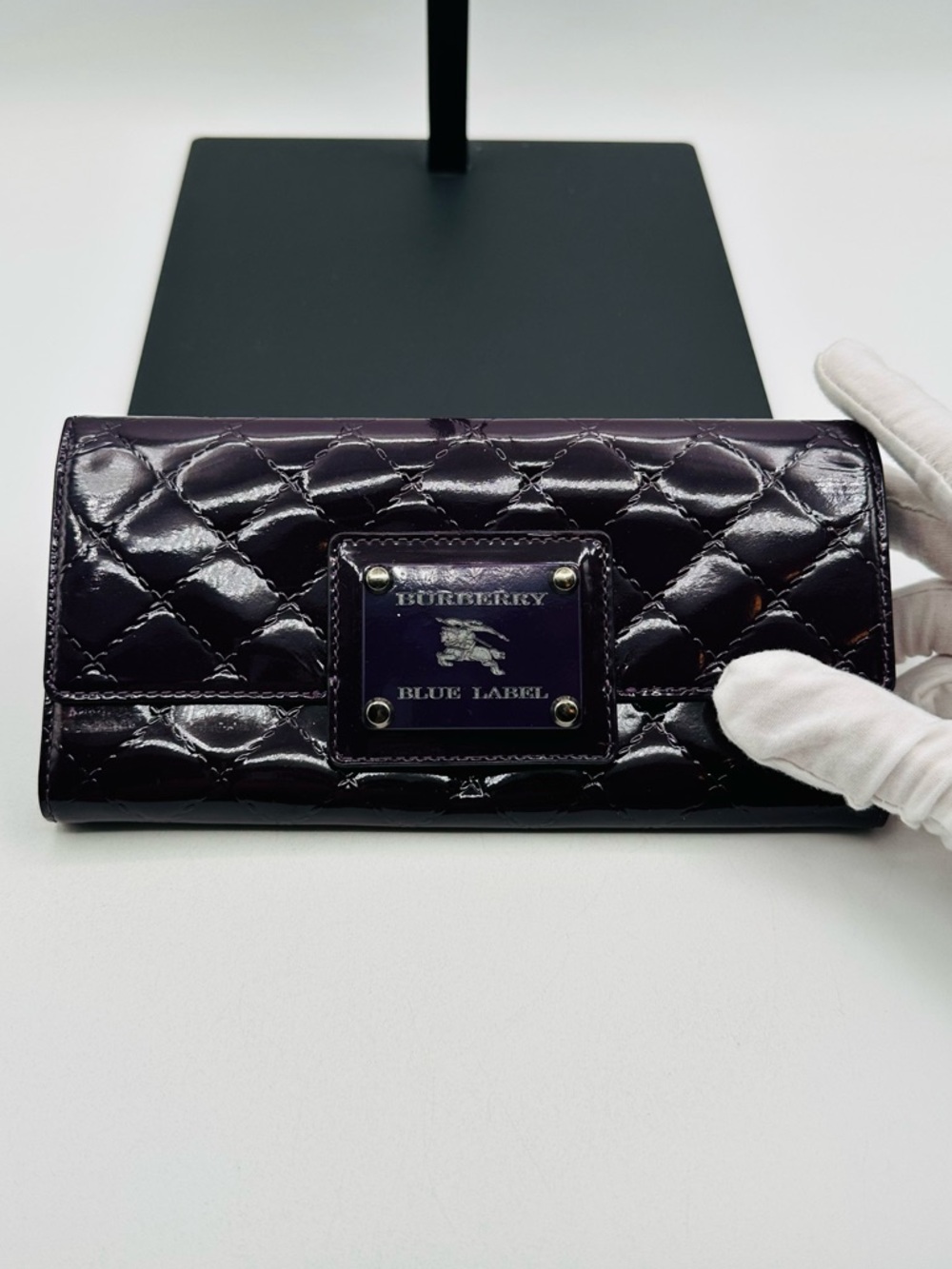 Burberry Quilted Patent Leather Wallet